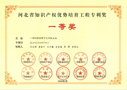 河北省知識產(chǎn)權(quán)優(yōu)勢培育工程專利獎